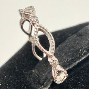 Sterling Silver Diamond Accent Infinity Twist Ring Size 5‎